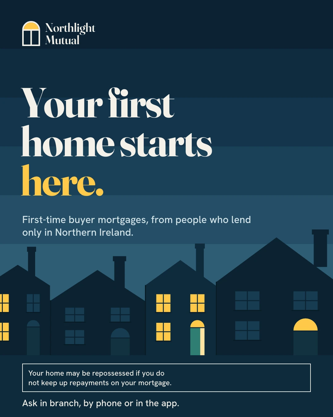 The same Northlight Mutual post with Marque’s changes made: the “Last chance” tag gone, and the mortgage warning in the box above the closing line.